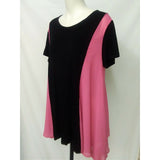 Red Coral Women's Plus XL black/pink short sleeve top