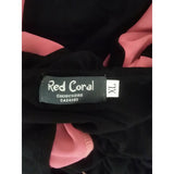 Red Coral Women's Plus XL black/pink short sleeve top
