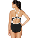 Speedo womens Swimsuit One Piece Endurance+ Flyback Adult 8/34 Black White NWOT