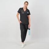 Hanes CSW101 Womens Healthcare Scrub Joggers Medical Pants Medium Black NWT