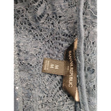 Banana Republic Women's Front Keyhole Blouse Size Medium Blue Long Sleeve Lace back