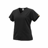 WonderWink Women's Black V Neck Scrub Top Size XS Polyester Blend Short Sleeve NWT.