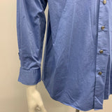 Kenneth Cole Unlisted Dress Shirt Men's 15 1/2 34-35 Blue Cotton poly long sleev