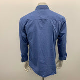 Kenneth Cole Unlisted Dress Shirt Men's 15 1/2 34-35 Blue Cotton poly long sleev