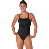 Speedo Womens Twist Back One Piece Swimsuit Deep Storm-anthracite Size 30 NWT