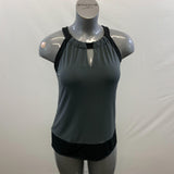 Banana Republic Women's M Sleeveless Blouse Top Green Black Poly/Spandex