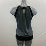 Banana Republic Women's M Sleeveless Blouse Top Green Black Poly/Spandex