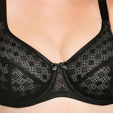 Glamorise Women's Lace Comfort Wonderwire Bra Underwire #9855 Black