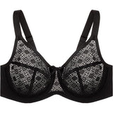 Glamorise Women's Lace Comfort Wonderwire Bra Underwire #9855 Black