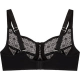 Glamorise Women's Lace Comfort Wonderwire Bra Underwire #9855 Black