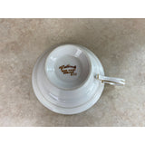 Westbrook Bone China England Aqua With Gold Scrollwork Teacup And Saucer Set