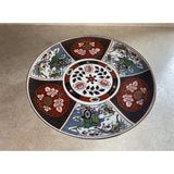 10.5" Porcelain Cake Desert Stand With Oriental Design Influence