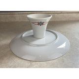 10.5" Porcelain Cake Desert Stand With Oriental Design Influence