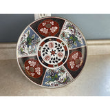 10.5" Porcelain Cake Desert Stand With Oriental Design Influence
