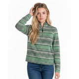 Tail Tech Golf Women's Green Striped Long Sleeve Full Zip Size Small Polyester
