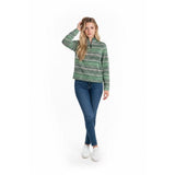 Tail Tech Golf Women's Green Striped Long Sleeve Full Zip Size Small Polyester