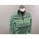 Tail Tech Golf Women's Green Striped Long Sleeve Full Zip Size Small Polyester