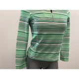 Tail Tech Golf Women's Green Striped Long Sleeve Full Zip Size Small Polyester