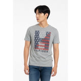 Tommy Hilfiger Boys Large Short Sleeve Gray Stars & Stripes H Logo T Shirt
