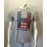 Tommy Hilfiger Boys Large Short Sleeve Gray Stars & Stripes H Logo T Shirt
