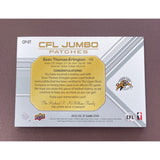 2023 Upper Deck CFL SP Game Used Jumbo Patches Sean Thomas-Erlington Tiger Cats CP-ST