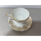 Consort Fine Bone China England Orphaned Teacup Saucer Gold Gilding