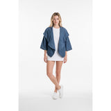 Old Navy Women's Open Front Denim Long Sleeve Cardigan Size Large Blue Cotton Blend