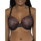 Smart & Sexy Women's Smooth Lace T-Shirt Bra Style-SA1425 Black Hue