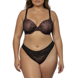 Smart & Sexy Women's Smooth Lace T-Shirt Bra Style-SA1425 Black Hue