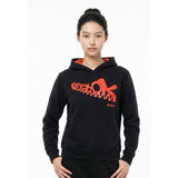 Reebok Girl's Hoodie Size 12 Black Red Spell Out Long Sleeve Cotton Hoodie