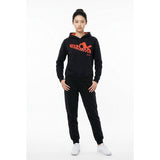 Reebok Girl's Hoodie Size 12 Black Red Spell Out Long Sleeve Cotton Hoodie