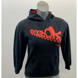 Reebok Girl's Hoodie Size 12 Black Red Spell Out Long Sleeve Cotton Hoodie