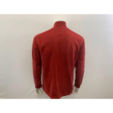 Roots Ribbed Button Up Mock Neck Sweater Men's Large Red Long Sleeve Cotton Blend
