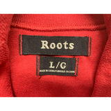 Roots Ribbed Button Up Mock Neck Sweater Men's Large Red Long Sleeve Cotton Blend