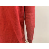 Roots Ribbed Button Up Mock Neck Sweater Men's Large Red Long Sleeve Cotton Blend