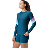Speedo Womens Uv Swim Shirt Long Sleeve Rashguard XS Royal Blue NWOT