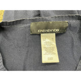 Jones New York Women's Button Up Beaded Sweater Size Medium Blue Long Sleeve Rayon Blend