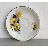 Royal Vale Bone China England Teacup Saucer Set Yellow Floral