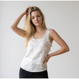 Le Chateau Sleeveless Blouse Women's Small White Scoop Neck Layer Front Top