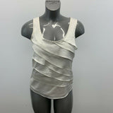 Le Chateau Sleeveless Blouse Women's Small White Scoop Neck Layer Front Top