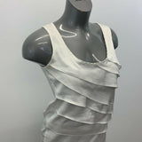 Le Chateau Sleeveless Blouse Women's Small White Scoop Neck Layer Front Top