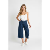 Zara Cropped Women's Size 04 High Rise Pleated Front Straight Leg Blue Jean Capr