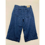 Zara Cropped Women's Size 04 High Rise Pleated Front Straight Leg Blue Jean Capr