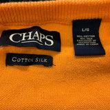 Chaps Sweater V Neck Orange Long Sleeve Cotton Silk Knit