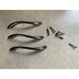 Chrome Twisted S  Five Inch Drawer Pulls Lot Of 3 With Mounting Holes At 4" Centre to Centre