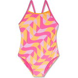 Speedo Girls' Infinity Splice One Piece Swimsuit Size 12 2023 Sliced Geo NWT