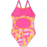Speedo Girls' Infinity Splice One Piece Swimsuit Size 12 2023 Sliced Geo NWT