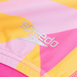 Speedo Girls' Infinity Splice One Piece Swimsuit Size 12 2023 Sliced Geo NWT
