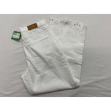 Kate Spade White Jeans Women's Size 26 Cutwork Hems Straight Leg High Rise NEW
