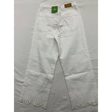 Kate Spade White Jeans Women's Size 26 Cutwork Hems Straight Leg High Rise NEW